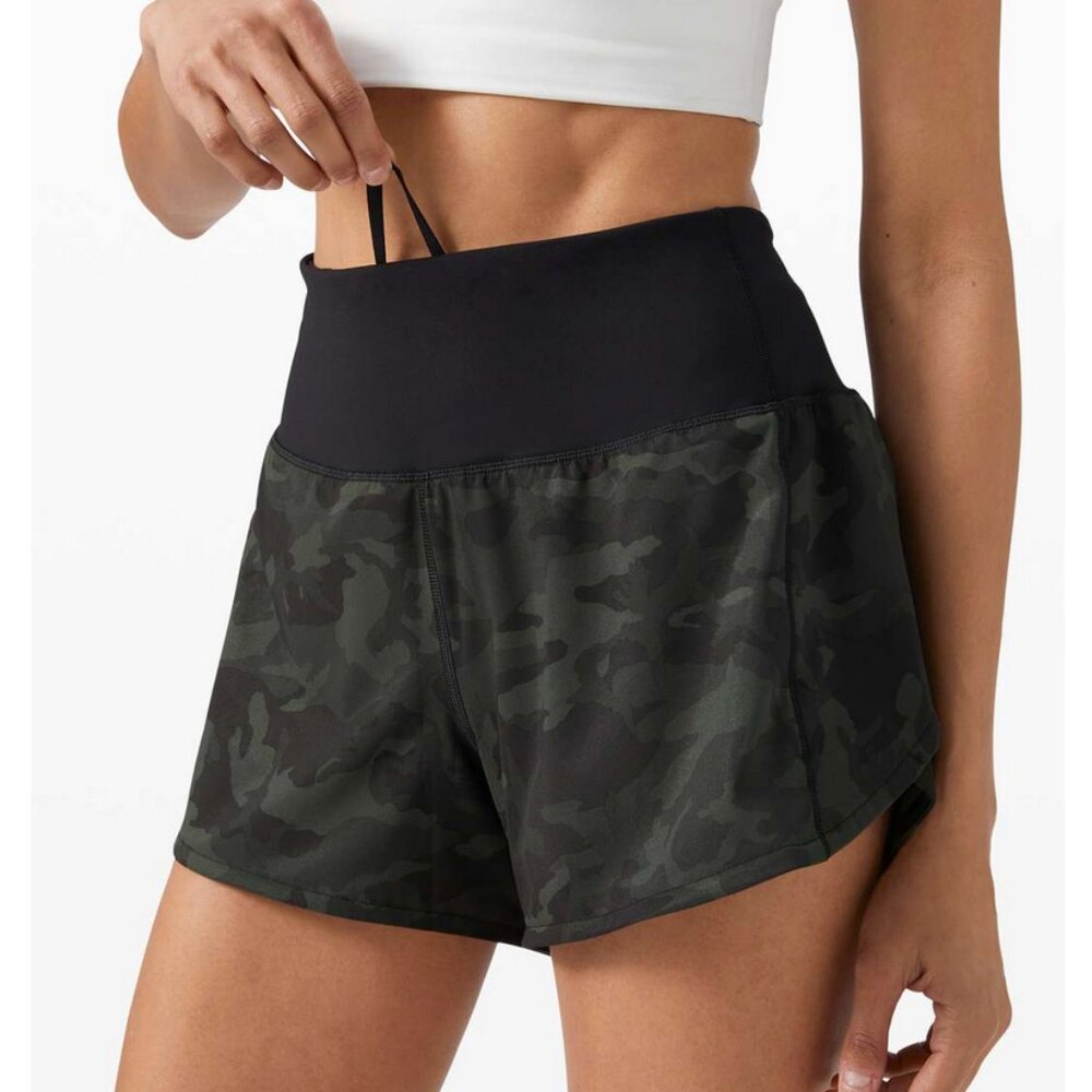 Lululemon Speed Up Short Incognito Camo Multi Gator Green 2 - Picture 3 of 10